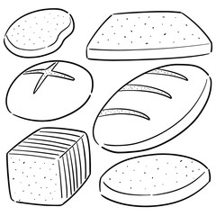 vector set of bread