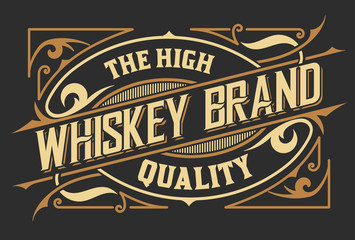 Vintage old design. Whiskey label style © Roverto