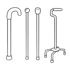 vector set of walking stick