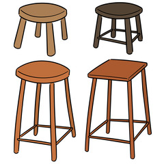 vector set of chair