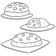 vector set of curry rice