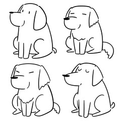 vector set of dog