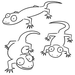 vector set of lizards