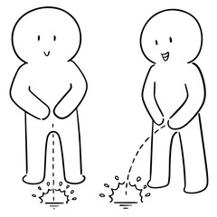 vector set of man peeing