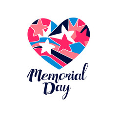 Memorial Day logo, creative template for greeting card, invitation, poster, banner, t-shirt design