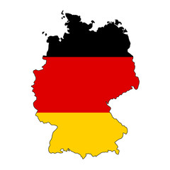 Germany flag in form of map. Federal Republic of Germany. National flag concept.