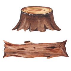 Watercolor autumn wood