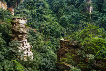 Fototapeta na wymiar view of limestone cliff in Zhangjiajie national park, hunan,China 