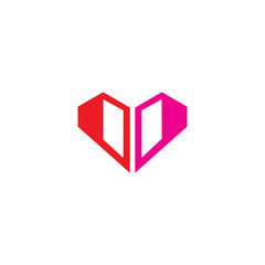 building shaped love logo icon template