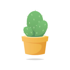 Cactus plant in pot vector 