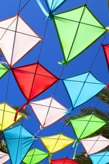 Colorful kites in Tel Aviv, Israel