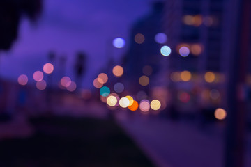 Defocused city lights of Tel Aviv