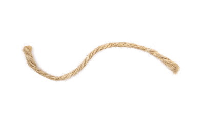 String, rope isolated on white background texture, top view