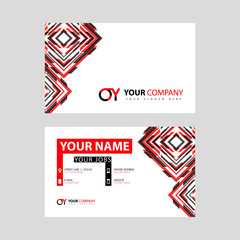 Obraz premium Letter OY logo in black which is included in a name card or simple business card with a horizontal template.
