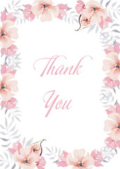 Watercolor thank you cards flower, figs