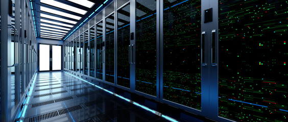 Backup cloud data service center. 3D rendering - obrazy, fototapety, plakaty