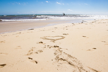 cuore sulla spiaggia di Fuerteventura