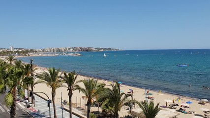 View of Salou Platja Llarga Beach in Spain during sunny day