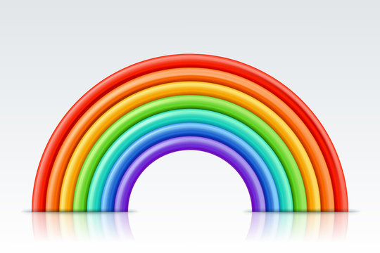 Vector multicolor 3d style illustration of rainbow. Plasticine or clay abstract background or design element