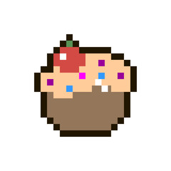 Obraz premium Vector pixel cake