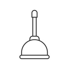 toilet plunger, cleaning service related, outline icon