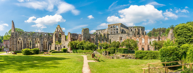 Panoramic view at the ruis of Abbey in Villers la Ville  in Belgium - obrazy, fototapety, plakaty