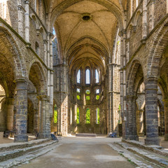 Fototapeta na wymiar Ruis of Church in Villers la Ville Abbey in Belgium