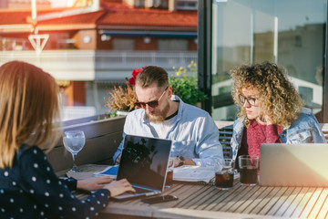 Workteam on terrace