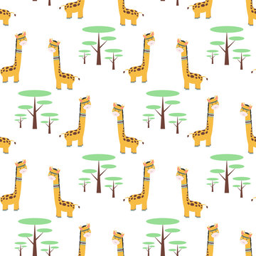 pattern with giraffes