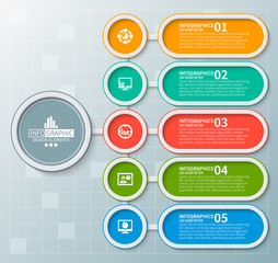 Abstract 3D Paper Infographics. Business template.Vector illustration