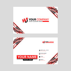the WJ logo letter with box decoration on the edge, and a bonus business card with a modern and horizontal layout.