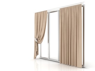 curtains.3d Render Illustration.