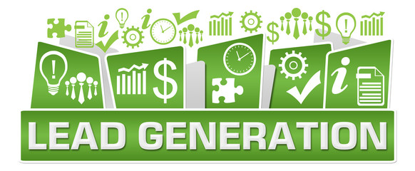 Lead Generation Business Symbols On Top Green 