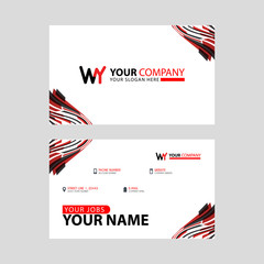 the WY logo letter with box decoration on the edge, and a bonus business card with a modern and horizontal layout.