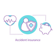 Accident insurance concept icon