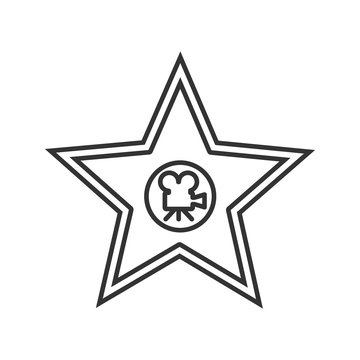 Movie star plaque linear icon