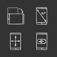 Smartphone chalk icons set