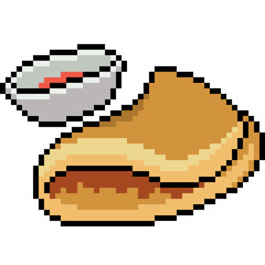 Fototapeta premium vector pixel art snack set