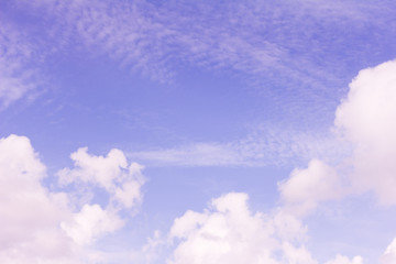 blue sky with white Cumulus and Cirrus clouds