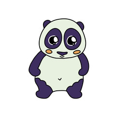 Coloured panda line icon