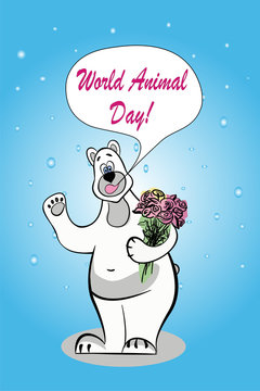 Greeting card with the World Animal Day