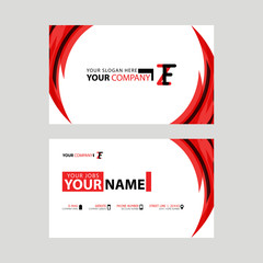 Modern business card templates, with ZF logo Letter and horizontal design and red and black colors.