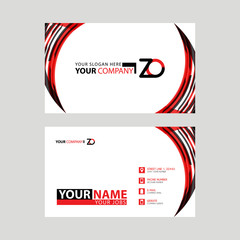 Modern business card templates, with ZO logo Letter and horizontal design and red and black colors.