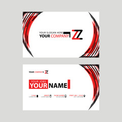 Modern business card templates, with ZZ logo Letter and horizontal design and red and black colors.