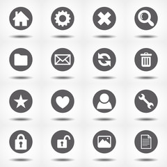 web icons set for computer. website and mobile apps - Business, finance, communication and internet. information technology sign symbols