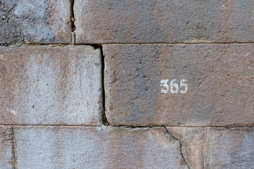 Wall with number 365