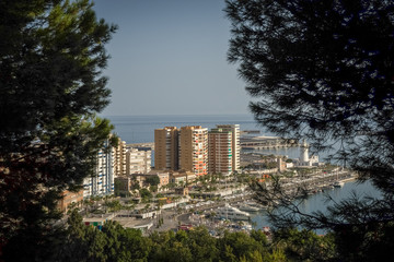 Fototapeta premium Spain, Malaga, a tall building in a city