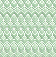 Geometrische grüne Blätter Vektor nahtloses Muster. Abstrakte Vektortextur. Blatthintergrund.