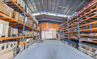 warehouse shelves
