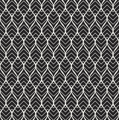 Vector Leaves Seamless Pattern. Abstract Grid Background. Geometric texture.